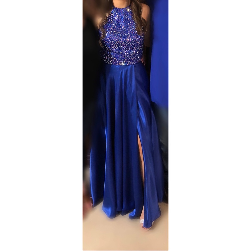Sherri Hill Royal Blue Prom Dress - Picture 2 of 8
